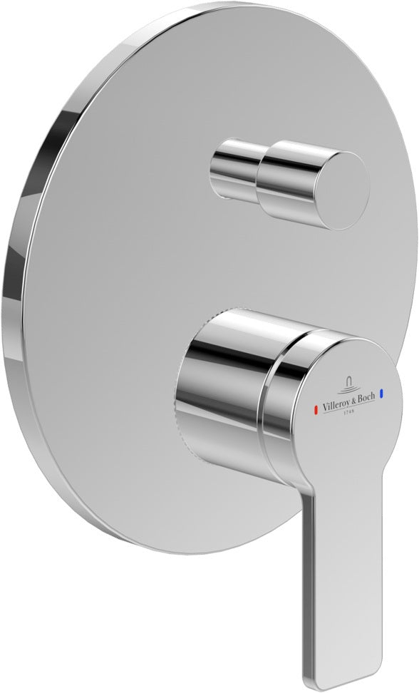 Villeroy & Boch Architectura Einhand-Wannenbatterie – Eckiges Unterputz-Fertigmontageset in Chrom