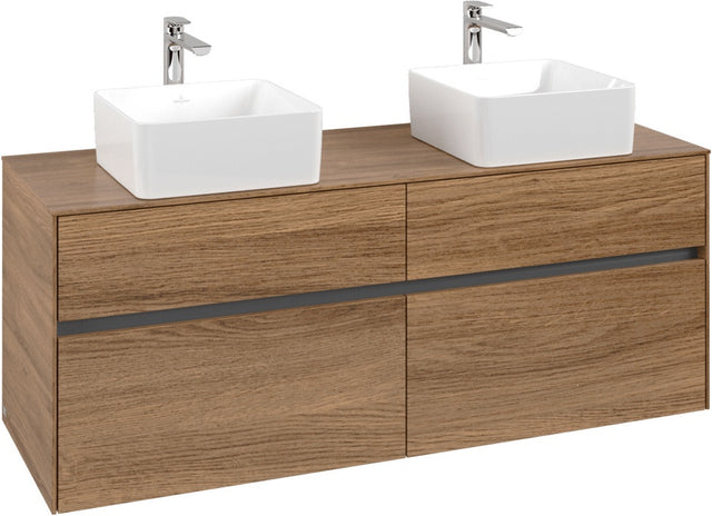 Villeroy & Boch Waschtischunterschrank Collaro 1400 mm Eiche Kansas Oak mit 4 Auszügen