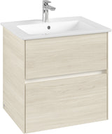 Villeroy & Boch Collaro Waschbeckenunterschrank C143 B0 White Oak 611 mm mit LED-Beleuchtung