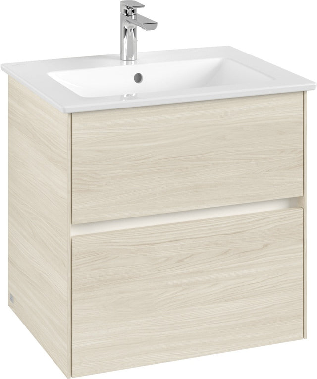 Villeroy & Boch Collaro Waschbeckenunterschrank C143 B0 White Oak 611 mm mit LED-Beleuchtung
