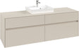 Villeroy & Boch Collaro Waschtischunterschrank 1600 mm Cashmere Grey mit LED-Beleuchtung