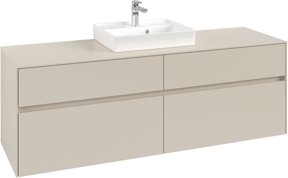 Villeroy & Boch Collaro Waschtischunterschrank 1600 mm Cashmere Grey mit LED-Beleuchtung