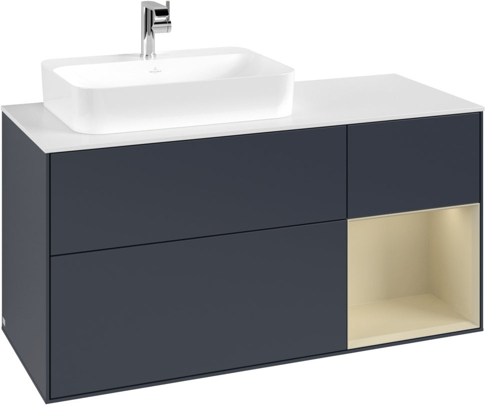 Villeroy & Boch Waschtischunterschrank Finion F401G 1200 mm Glossy White Lacquer mit Beleuchtung