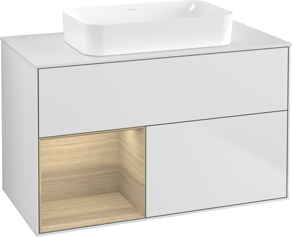 Villeroy & Boch Finion Waschtischunterschrank 1000 mm Glossy White Lacquer – mit LED-Beleuchtung & SoftClosing