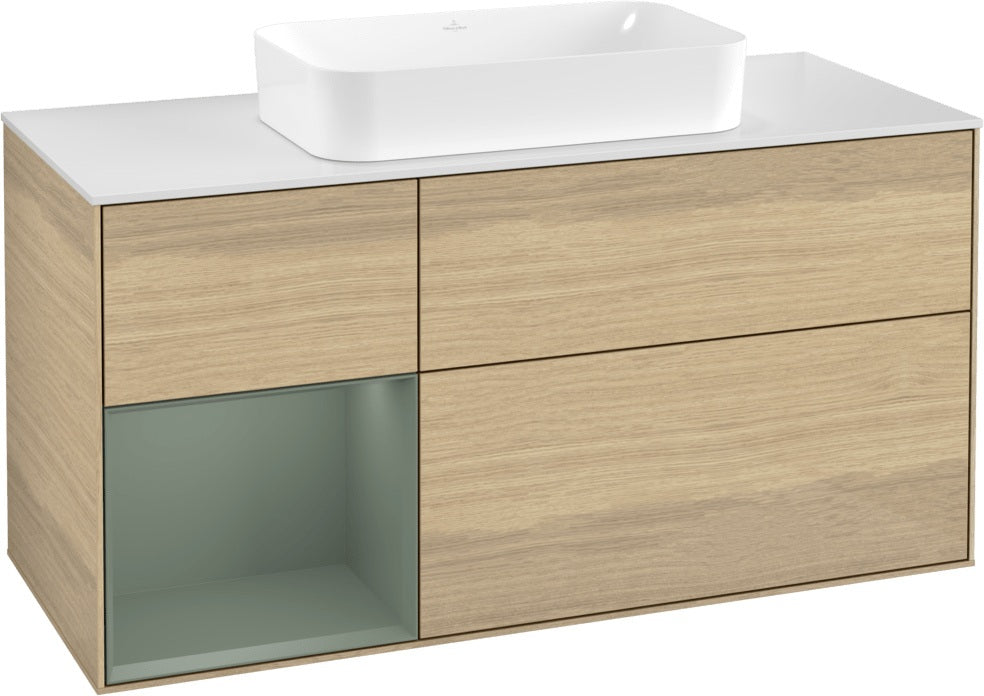 Villeroy & Boch Finion Waschbeckenunterschrank 1200 mm Walnut Veneer mit Beleuchtung