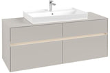 Villeroy & Boch Collaro Waschtischunterschrank 1400 mm mit LED-Beleuchtung und 4 Auszügen in Truffle Grey