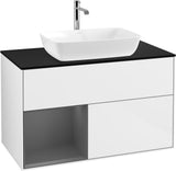 Villeroy & Boch Finion Waschbeckenunterschrank Glossy White mit Beleuchtung, 1000 mm
