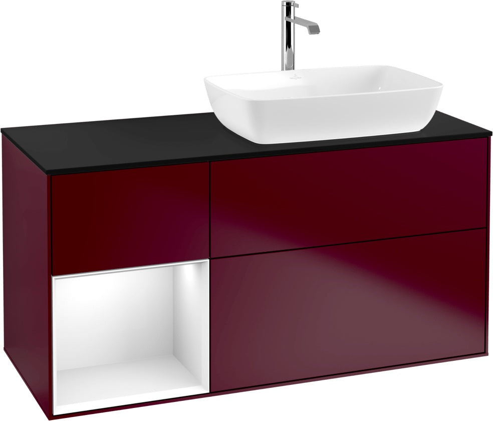 Villeroy & Boch Finion Waschtischunterschrank 1200 mm Glossy White Lacquer mit Beleuchtung