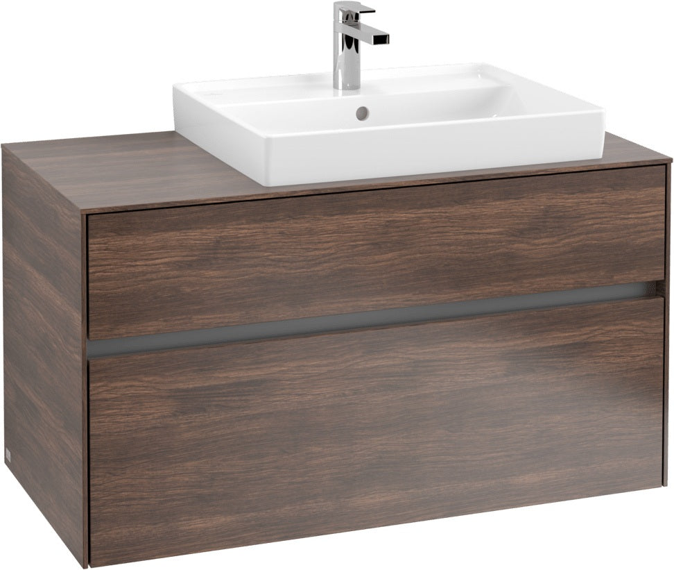 Villeroy & Boch Waschtischunterschrank Collaro C018 B0 1000 mm Eiche mit Beleuchtung