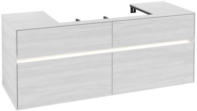 Villeroy & Boch Collaro Waschtischunterschrank 1400 mm mit LED-Beleuchtung und 4 Auszügen in Truffle Grey