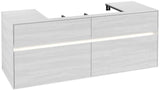 Villeroy & Boch Collaro Waschtischunterschrank 1400 mm mit LED-Beleuchtung und 4 Auszügen in Truffle Grey