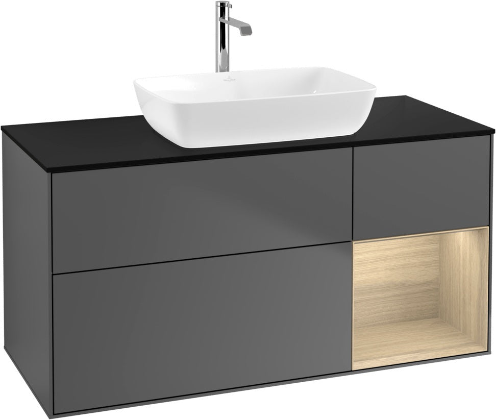 Villeroy & Boch Finion Waschbeckenunterschrank 1200 mm Glossy White Lacquer mit Beleuchtung