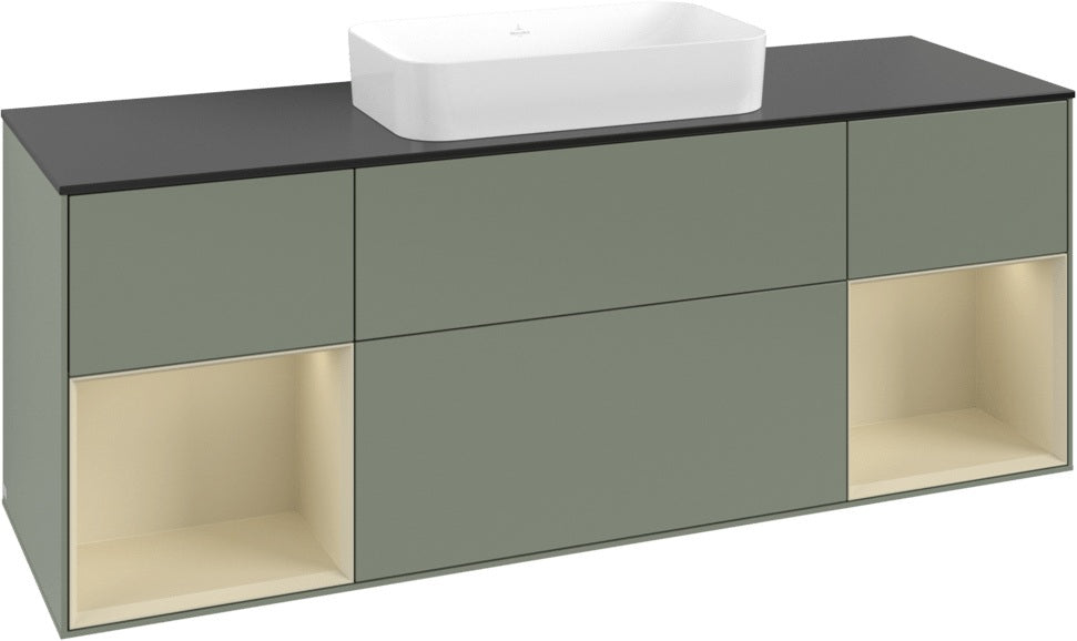 Villeroy & Boch Finion Waschbeckenunterschrank 1600 mm Glossy White Lacquer mit Beleuchtung