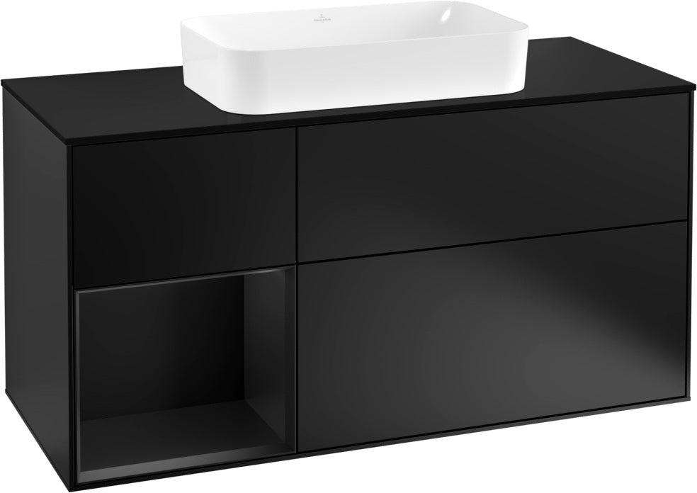 Villeroy & Boch Finion Waschtischunterschrank 1200 mm Glossy White Lacquer mit LED-Beleuchtung