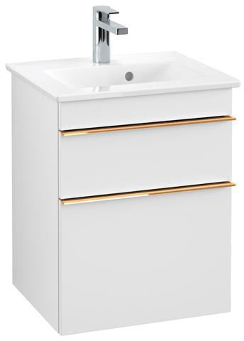 Villeroy & Boch Waschtischunterschrank VENTICELLO 466 mm Eiche Santana Oak mit 2 Auszügen und Griffleiste in Chrom