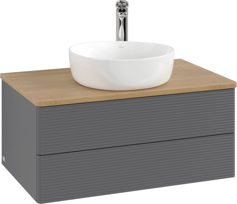 Villeroy & Boch Waschbeckenunterschrank Antao 800x360x500 mm Anthracite Matt Lacquer mit Auszugsbeleuchtung