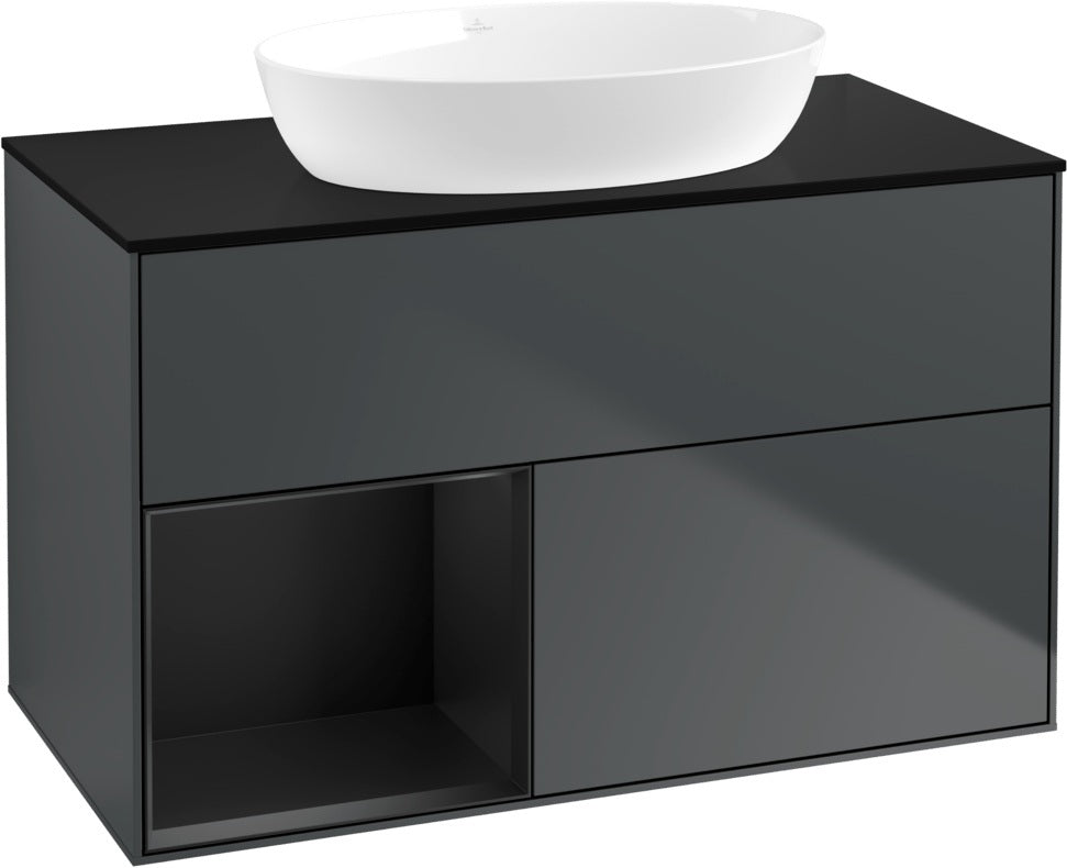 Villeroy & Boch Finion Waschtischunterschrank 1000 mm Glossy White Lacquer mit Beleuchtung