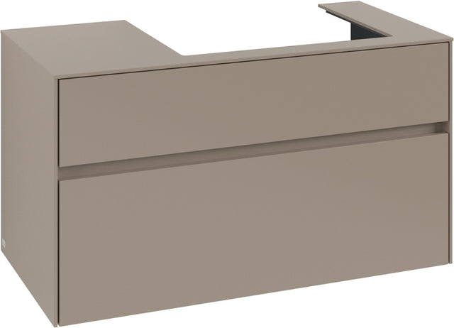 Villeroy & Boch Waschtischunterschrank Collaro C018B0 1000 mm Taupe mit LED-Beleuchtung und SoftClosing