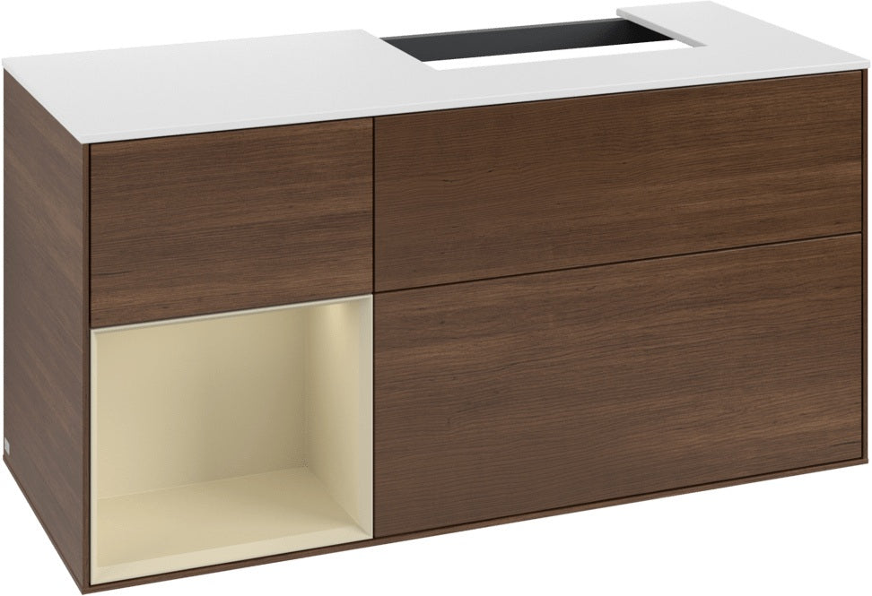 Villeroy & Boch Waschtischunterschrank Finion G141G 1200 mm Glossy White mit LED-Beleuchtung