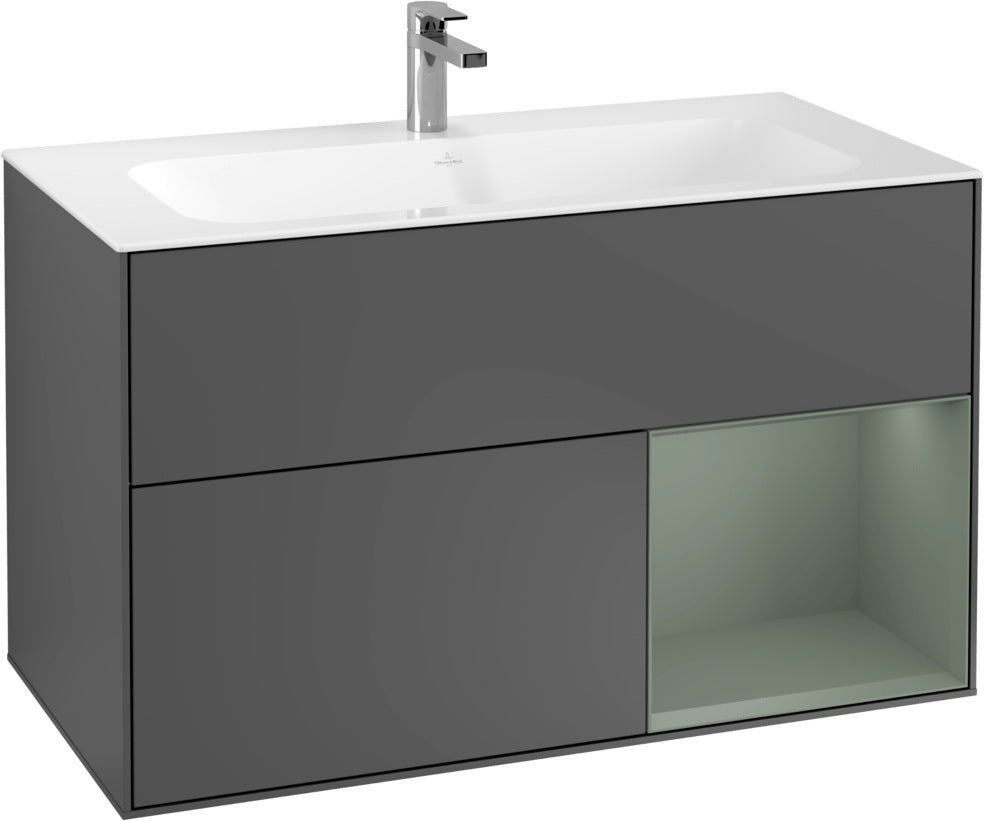 Villeroy & Boch Finion Waschtischunterschrank 996 mm White Matt Lacquer mit Beleuchtung
