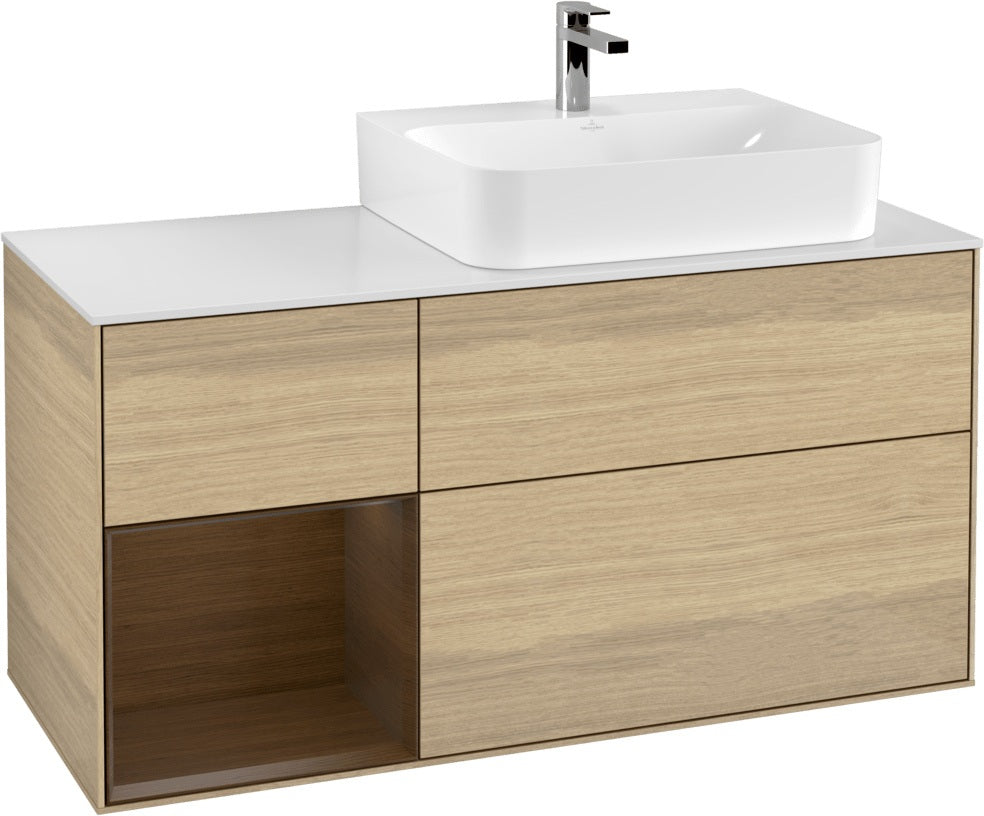 Villeroy & Boch Waschtischunterschrank Finion G141G 1200 mm Glossy White mit LED-Beleuchtung