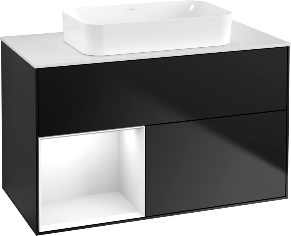 Villeroy & Boch Finion Waschtischunterschrank 1000 mm Glossy White Lacquer – mit LED-Beleuchtung & SoftClosing