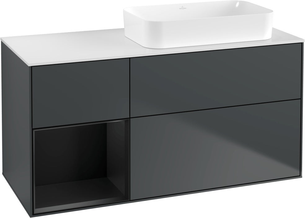 Villeroy & Boch Finion Waschtischunterschrank 1200 mm Glossy White mit Beleuchtung