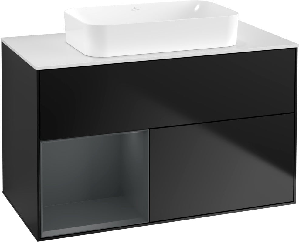 Villeroy & Boch Finion Waschtischunterschrank 1000 mm Glossy White Lacquer – mit LED-Beleuchtung & SoftClosing