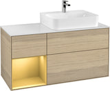 Villeroy & Boch Waschtischunterschrank Finion G141G 1200 mm Glossy White mit LED-Beleuchtung