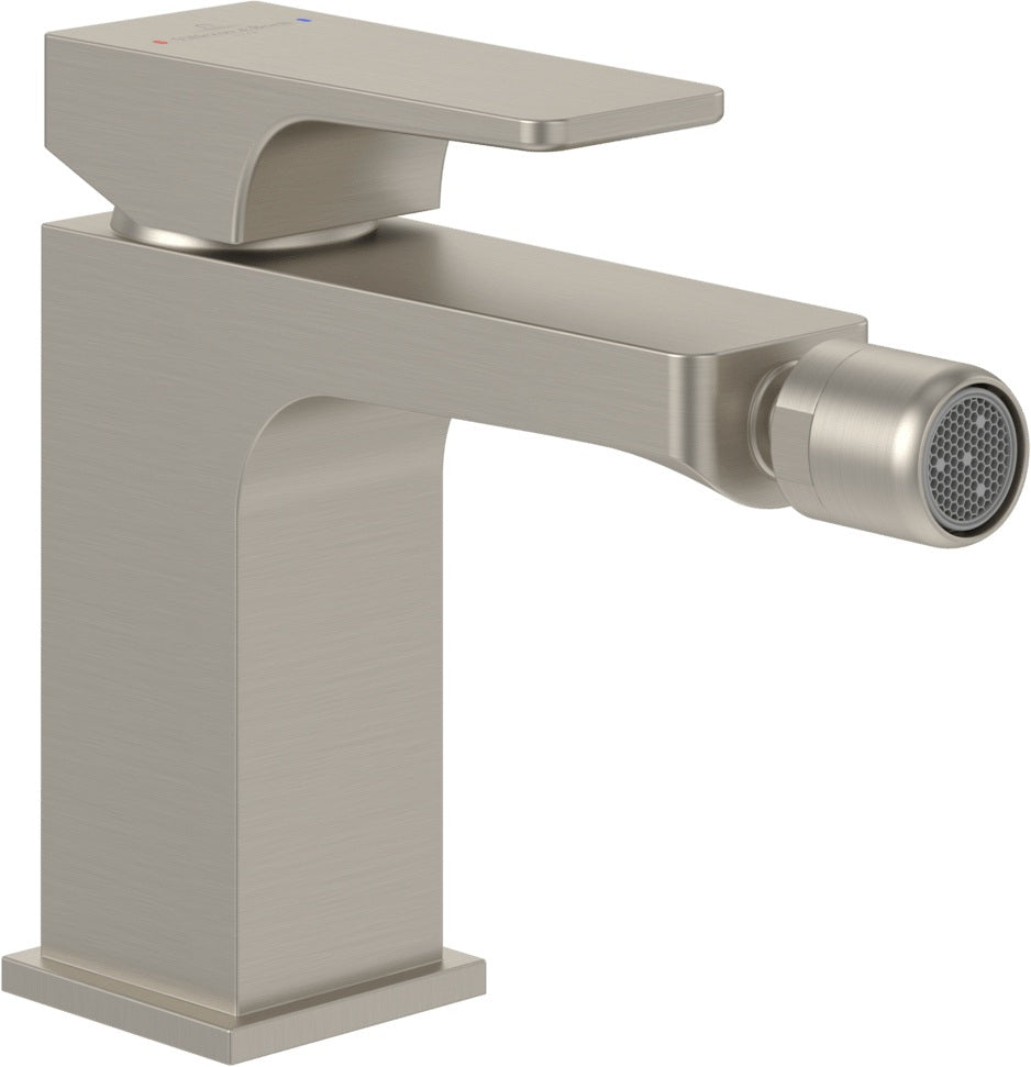 Villeroy & Boch Architectura Square Einhebel-Bidetarmatur eckig Chrom mit Ablaufgarnitur