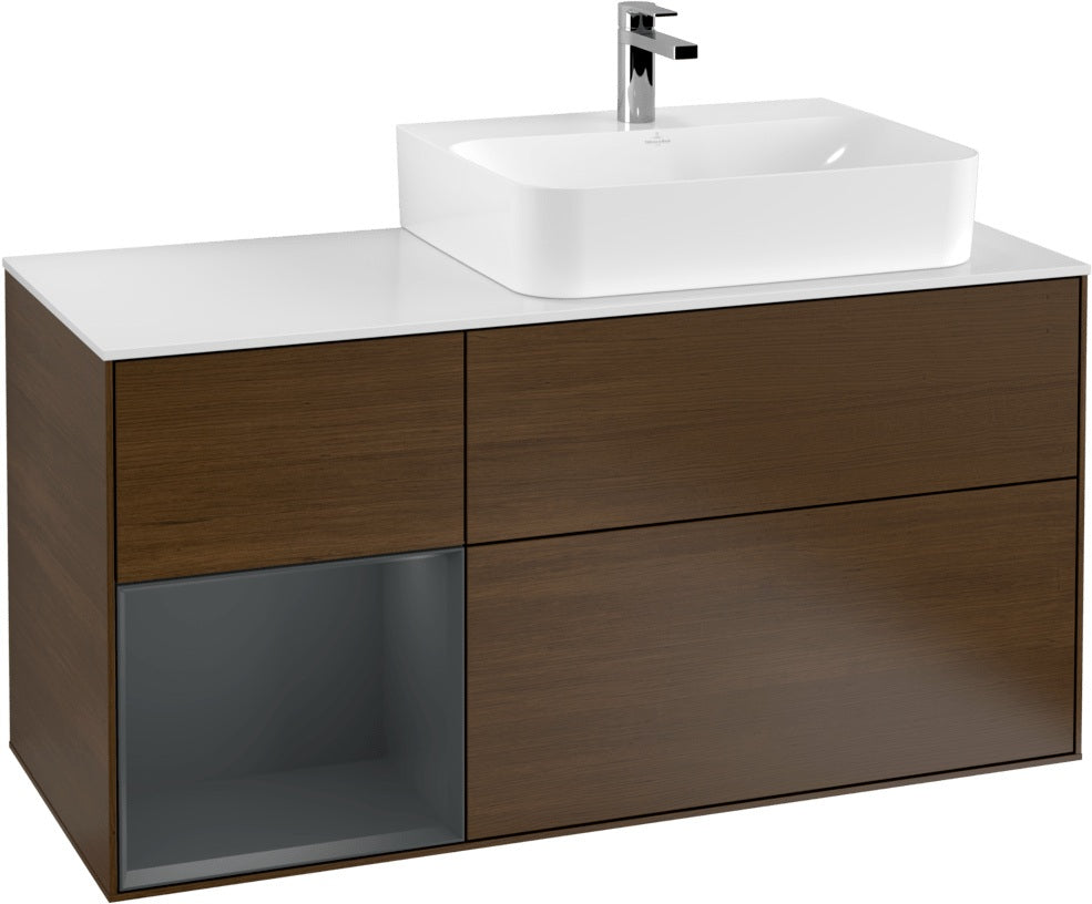 Villeroy & Boch Waschtischunterschrank Finion G141G 1200 mm Glossy White mit LED-Beleuchtung