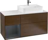 Villeroy & Boch Waschtischunterschrank Finion G141G 1200 mm Glossy White mit LED-Beleuchtung