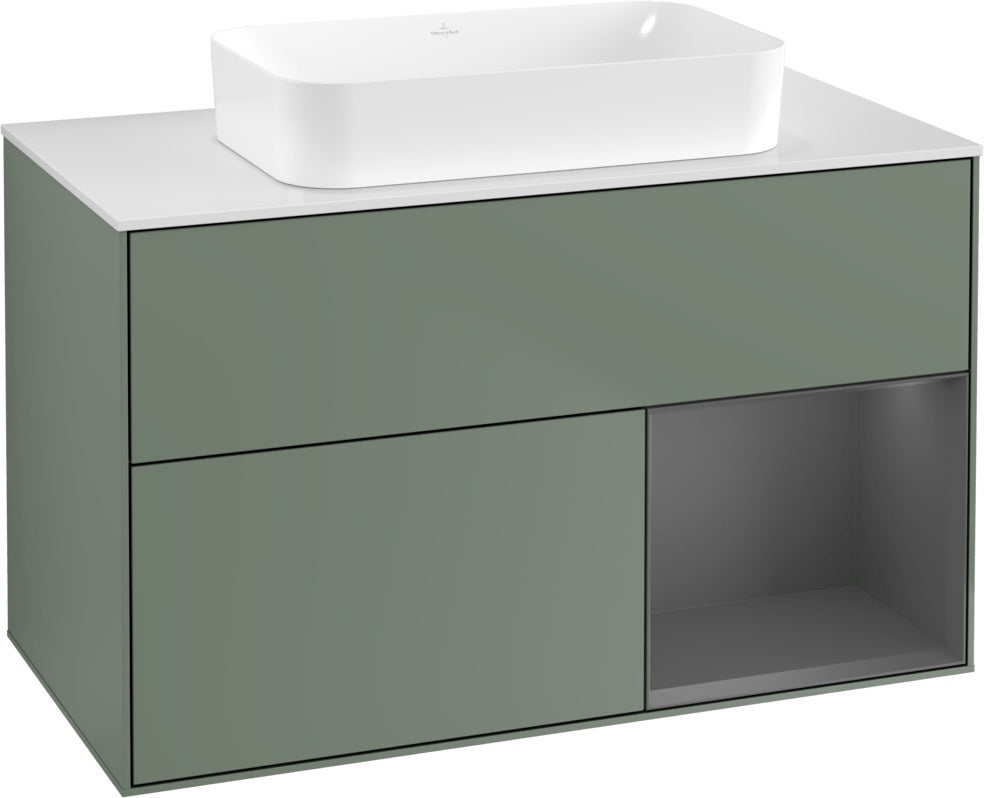 Villeroy & Boch Finion Waschtischunterschrank 1000 mm Glossy White Lacquer mit LED-Beleuchtung