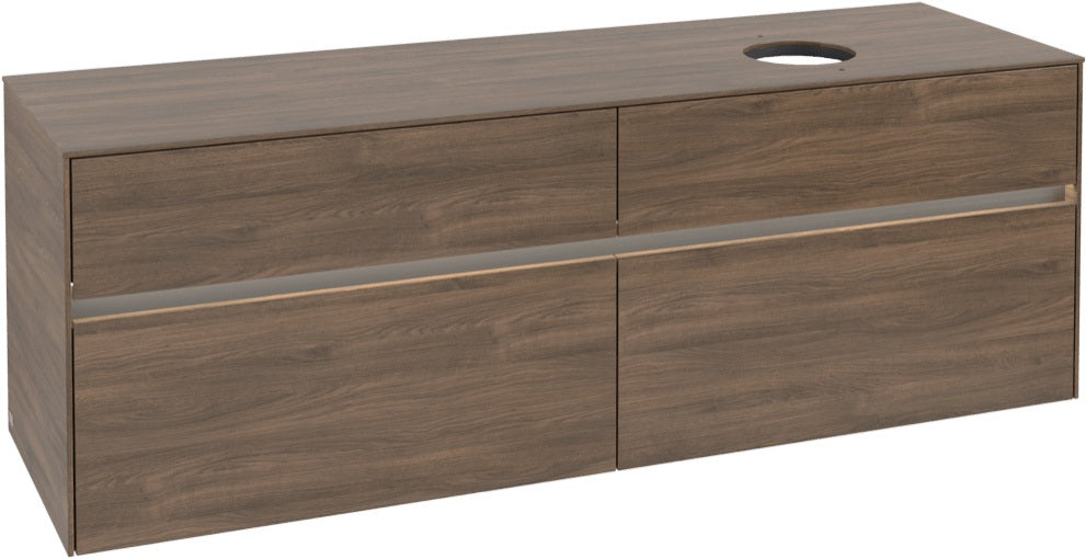 Villeroy & Boch Waschtischunterschrank Collaro C051 B0 1600 mm Arizona Oak mit LED-Beleuchtung