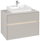 Villeroy & Boch Collaro Waschtischunterschrank 800 mm mit LED-Beleuchtung und 2 Auszügen in White Wood