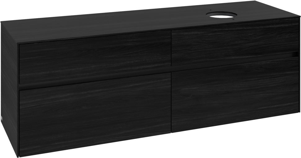 Villeroy & Boch Waschbeckenunterschrank Collaro C051 1600 mm Black Oak eckig mit SoftClosing