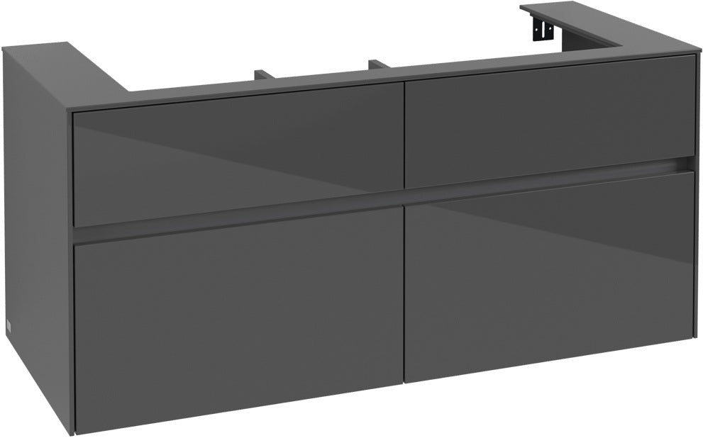 Villeroy & Boch Waschtischunterschrank Collaro C091 Glossy Grey 1200 mm mit 4 Auszügen