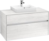 Villeroy & Boch Collaro Waschtischunterschrank 1000 mm mit LED-Beleuchtung White Wood