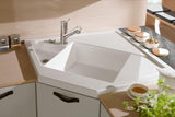 Villeroy & Boch Eckmodul MONUMENTUM Exzenterbetätigung ivory – Keramik-Spülbecken mit Abtropffläche und CeramicPlus