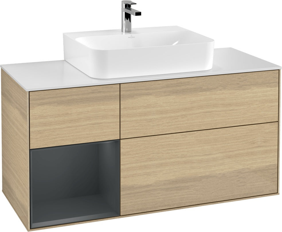 Villeroy & Boch Finion Waschtischunterschrank G161G 1200 mm Glossy White Lacquer mit LED-Beleuchtung
