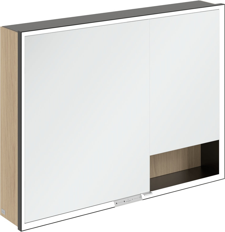 Villeroy & Boch Spiegelschrank My View+ B48110 1000 mm Graphite mit LED-Beleuchtung und SoftClosing