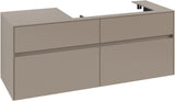 Villeroy & Boch Collaro Waschbeckenunterschrank 1400 mm Taupe mit Beleuchtung und SoftClosing