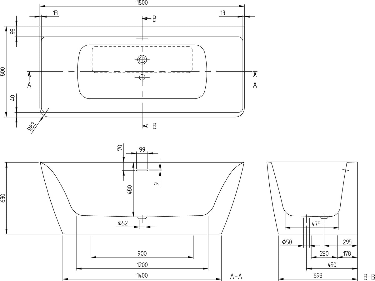 Villeroy & Boch Subway 3.0 Vorwand-Badewanne 1800x800 mm Quaryl Weiß Alpin mit Schürze