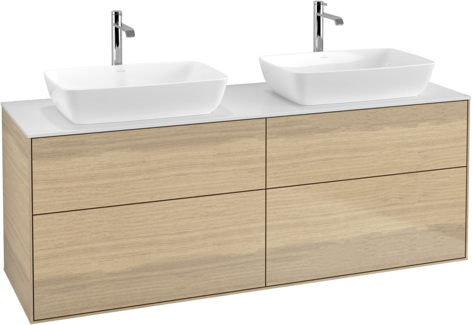 Villeroy & Boch Finion Waschbeckenunterschrank 1600 mm Glossy White Lacquer mit Beleuchtung