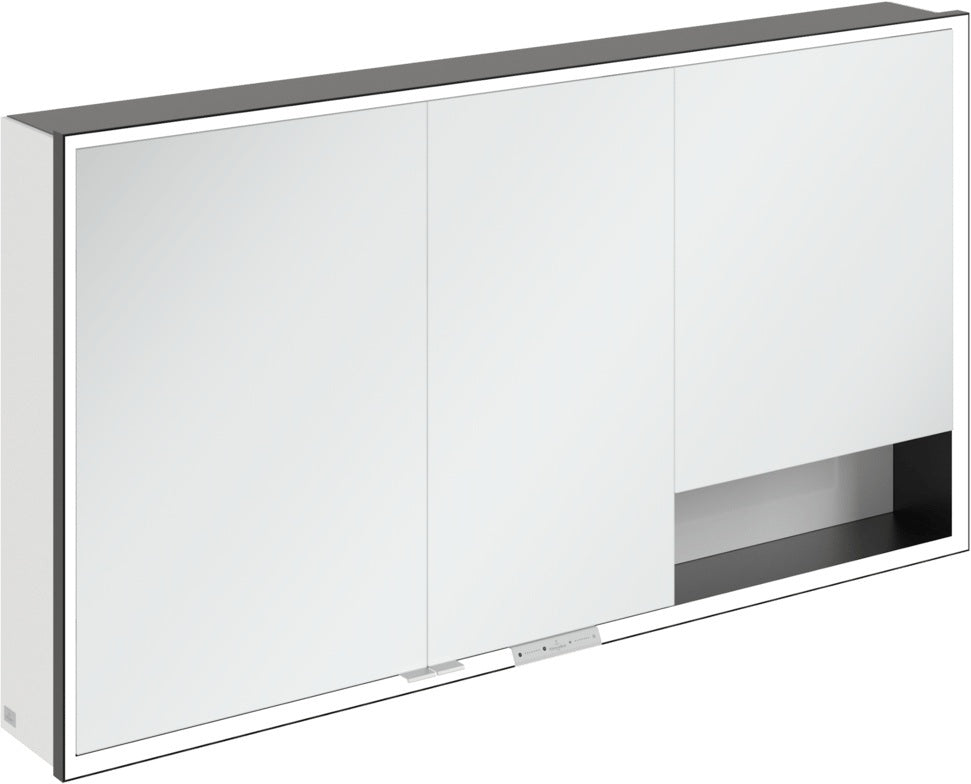Villeroy & Boch Spiegelschrank My View+ B48110 1000 mm Graphite mit LED-Beleuchtung und SoftClosing