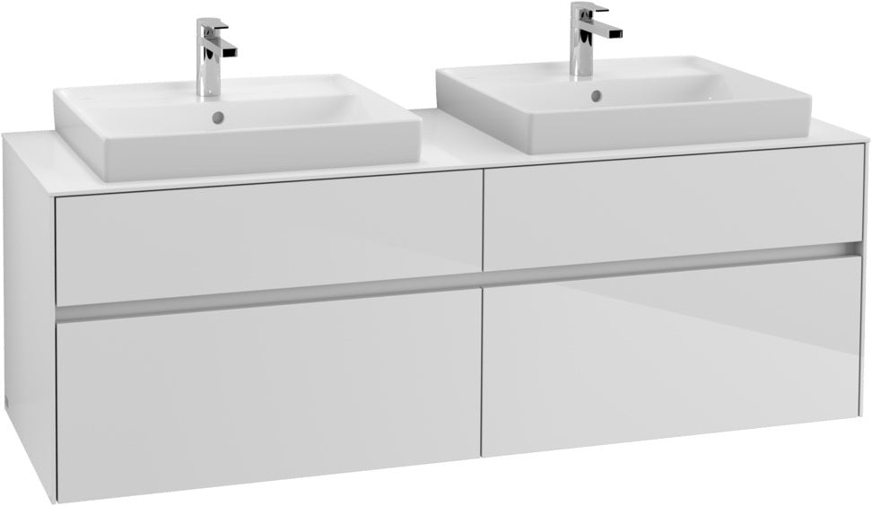 Villeroy & Boch Waschbeckenunterschrank Collaro C024 B0 1600 mm Glossy White mit LED-Beleuchtung