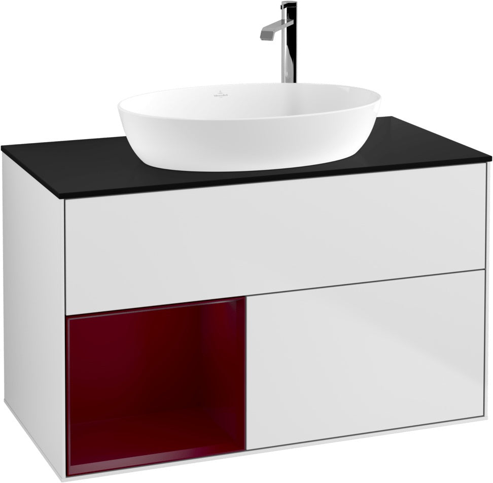 Villeroy & Boch Finion Waschbeckenunterschrank G892G 1000 mm Glossy White Lacquer mit Beleuchtung