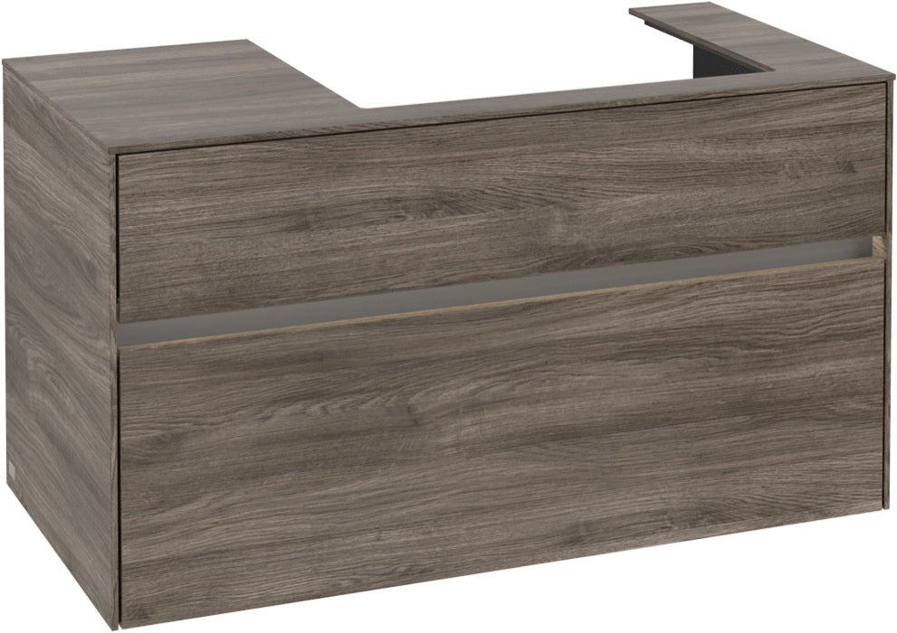 Villeroy & Boch Waschtischunterschrank Collaro C018B0 Stone Oak 1000 mm mit Beleuchtung