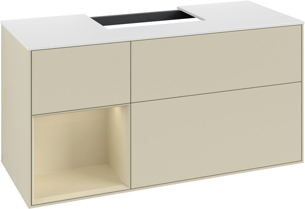 Villeroy & Boch Finion Waschtischunterschrank G161G 1200 mm Glossy White Lacquer mit LED-Beleuchtung