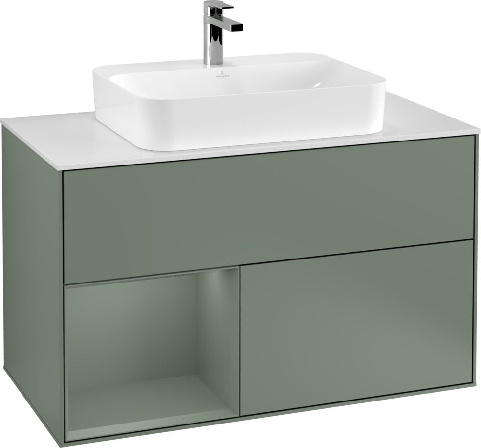 Villeroy & Boch Finion Waschtischunterschrank 1000 mm White Matt Lacquer mit LED-Beleuchtung